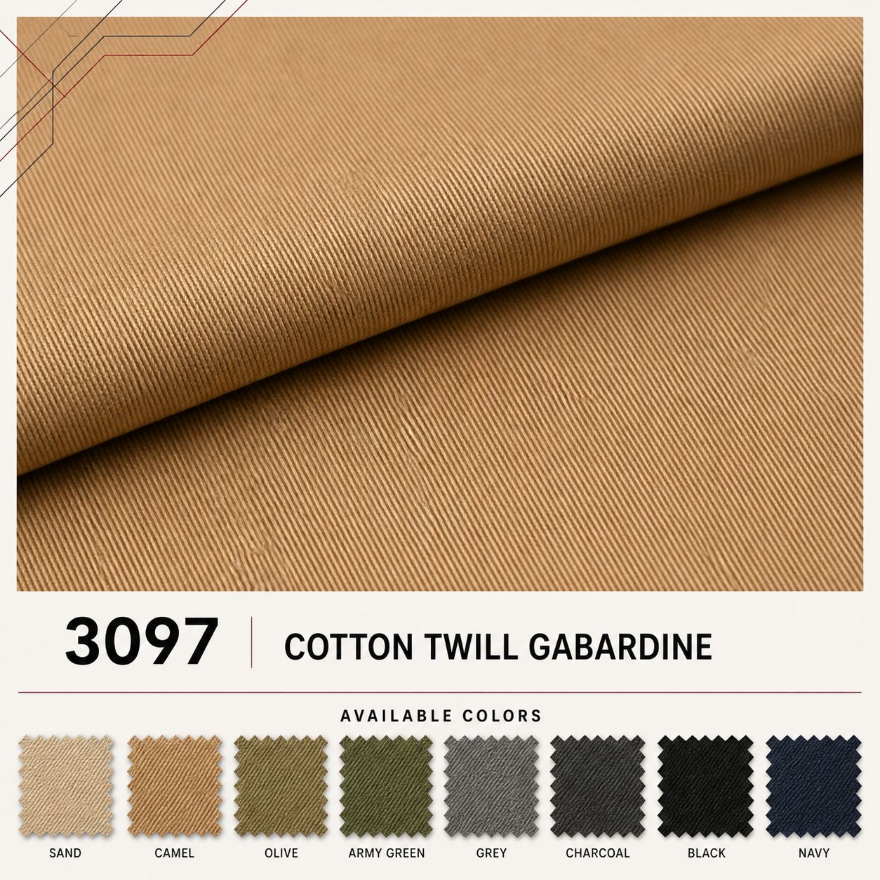 3097 - Cotton Twill Gabardine Fabric - Image 3
