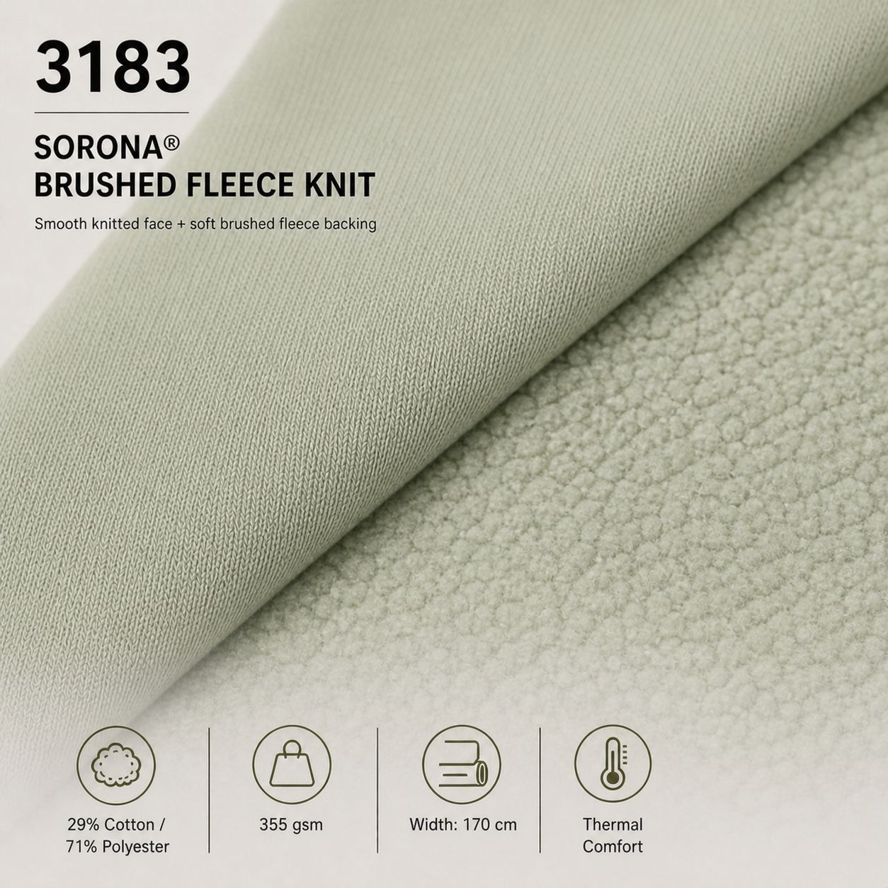3183 - Sorona® Brushed Fleece Knit Fabric - Image 2