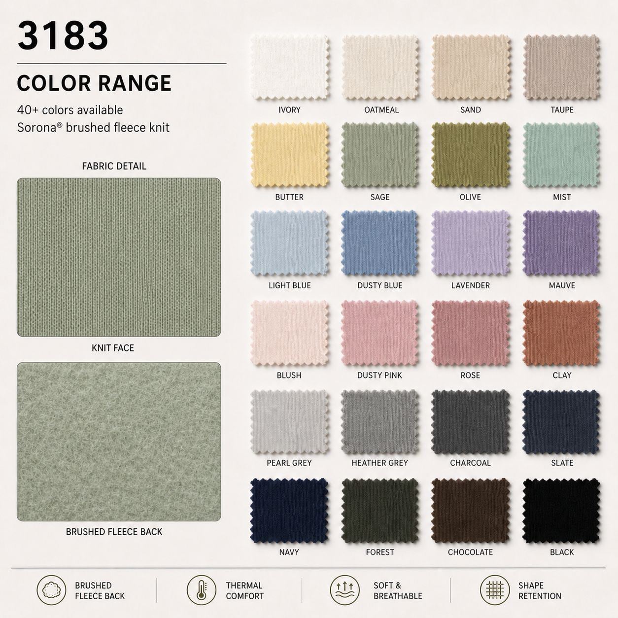 3183 - Sorona® Brushed Fleece Knit Fabric - Image 3