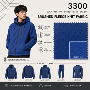 3300 Brushed Fleece Knit Fabric (Thermal)