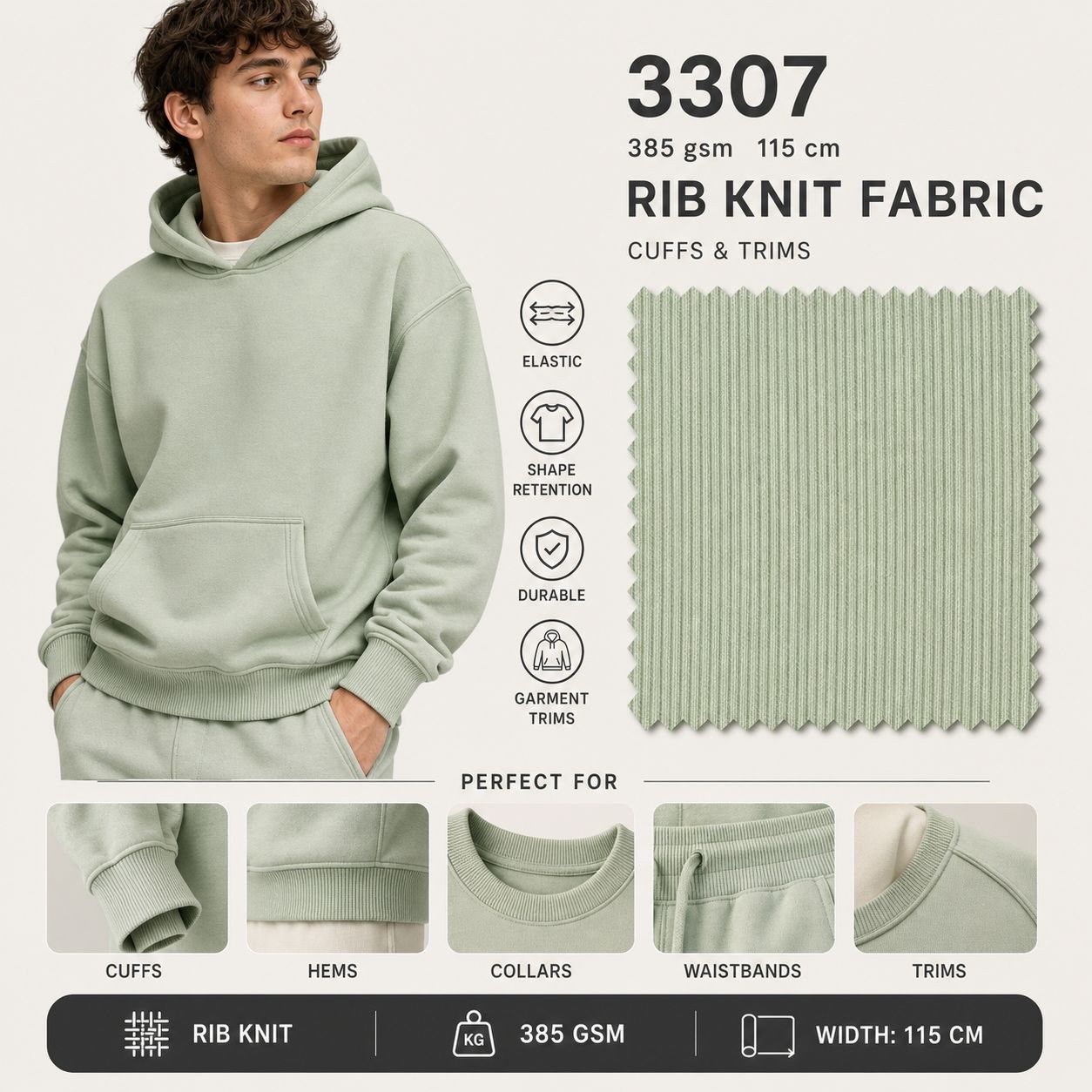 3307 - Rib Knit Fabric (Cuffs & Trims)