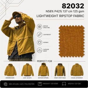 82032 - Lightweight Nylon-Polyester Ripstop Fabric