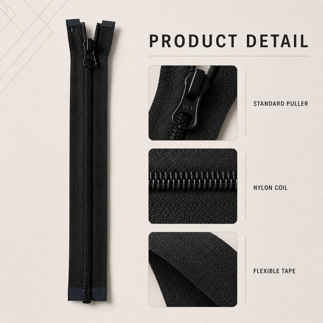 CIFOR-56 YKK Nylon Coil Zipper - Image 2