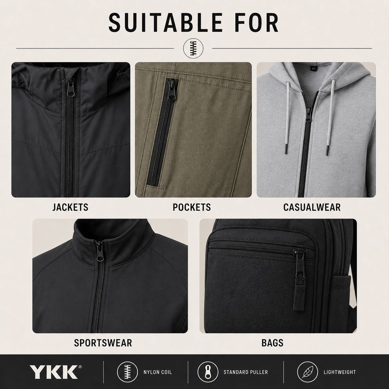 CIFOR-56 YKK Nylon Coil Zipper - Image 3